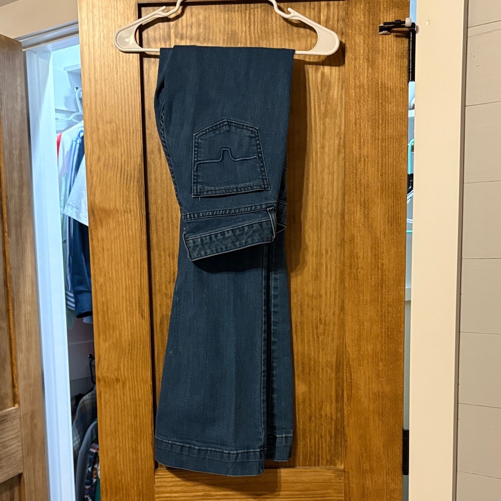 Stylish Dark Blue Flare Jeans